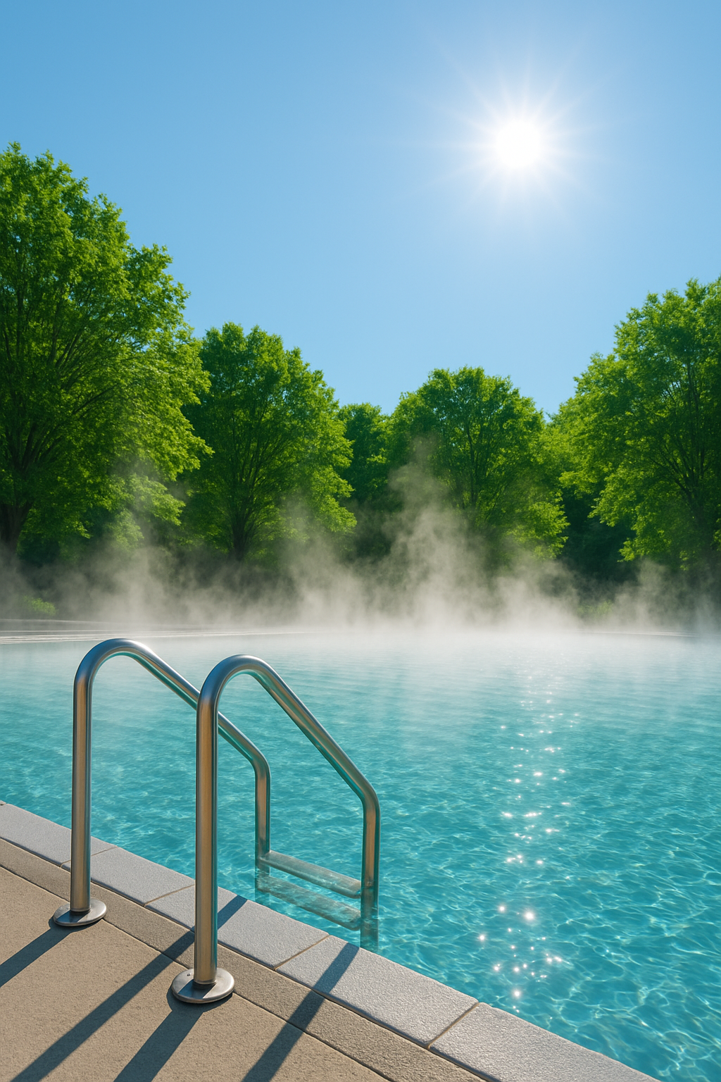 summersunevaporatingwaterfromthepool